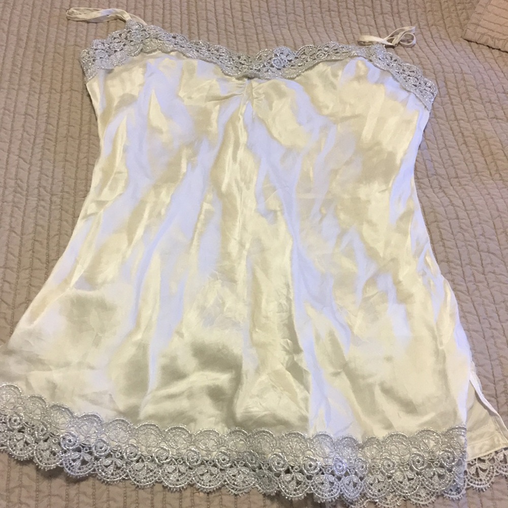 Anthropology Lingerie Top Cream and Silver